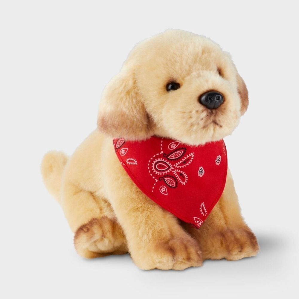 Duluth Trading Co 2019 Demdaco Scout the Dog Plush Yellow Puppy Bandana NWT